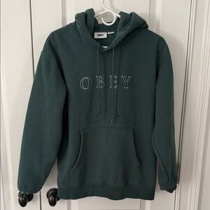 Obey Dark Green Hoodie Sweater small